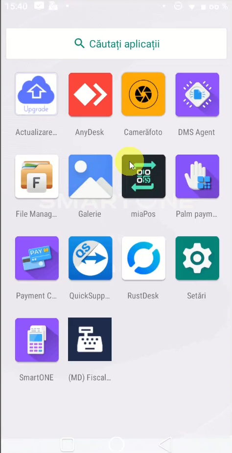 App menu with miaPos and Palm payment installed